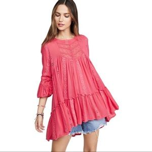 Free People kiss kiss tunic / dress pink SZ: small